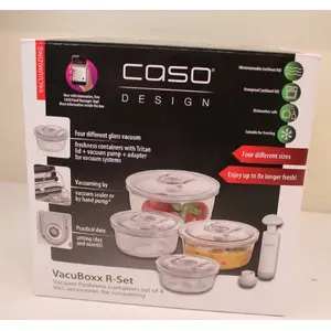Vacuum freshness containers round Caso 01187, glass set of 4 (370–1700 ml) — does not hold vacuum