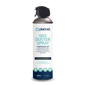 Compressed Gas/Air Duster 600ml can with trigger nozzle - Fellowes - gentle dust removal for keyboards and electronics, CFC-free