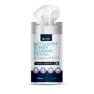 Cleaning wipes Fellowes Platinet for LCD and touch screens, 100 pcs, cloth 20×13 cm, white, TUV certified