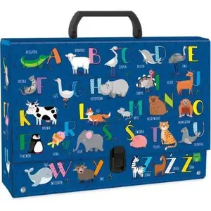 Document folder with handle Derform TRGAL A4, 90 mm spine, alphabet design
