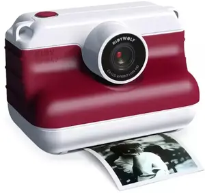 Momentuzņēmumu kamera Kidywolf Instant Camera ar selfija funkciju — sarkana