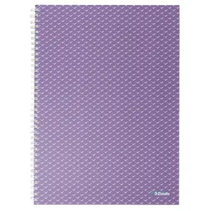 A4 rūtiņu klade ar spirāli — ESSELTE Colour'Breeze, 80 loksnes, 80 g/m², lavanda, cietie vākos