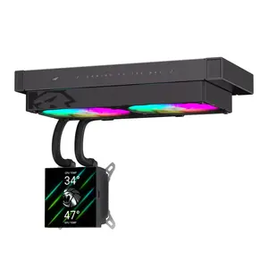 CPU Liquid Cooler GameMax GLACIER 240 LCD BK — 240mm radiator, compatible with Intel and AMD, black