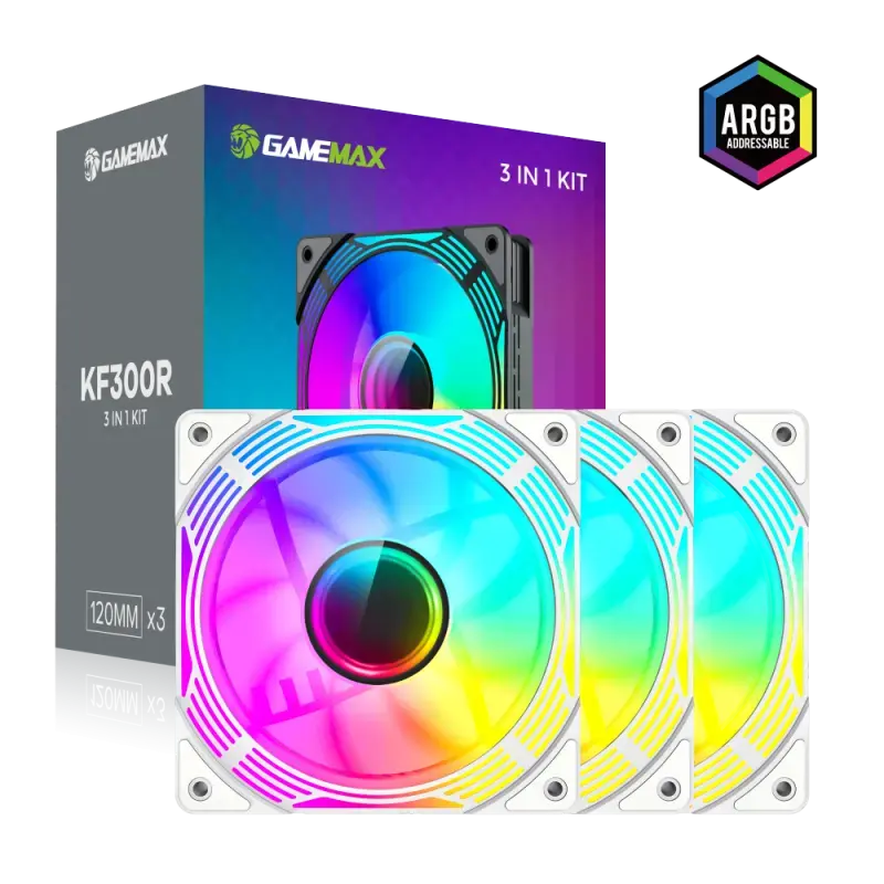 Вентилятор корпуса GameMax KF300R WH Photo 8