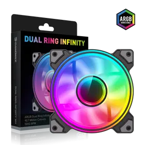 Case fan GameMax DUAL RING INFINITY BK — 120 x 32 mm, Black, model DUAL RING INFINITY