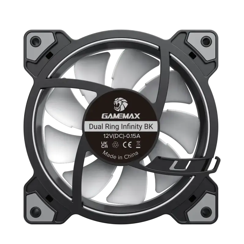 GameMax DUAL RING INFINITY BK case fan 120x32 mm Photo 6