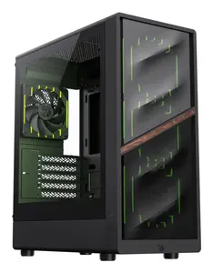 Datorpūš GameMax AERIS 330 MB Mini Tower — Mini-ITX/Micro-ATX, 3×120 mm priekšā, rūdīts stikls, melns