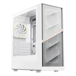 PC Case GameMax AERIS 330 MW Mini Tower — White, supports ITX/Micro-ATX, 3x120mm front + 1x120mm rear fans, 1x3.5" + 5x2.5" bays