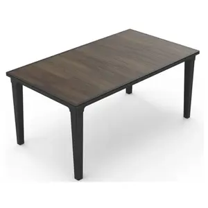 Садовый стол Keter Deco Futura — серо-ореховый, для уличного обеденного использования