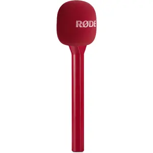 Rode Microphones Interview GO rokas interviju mikrofons sarkanā krāsā ar adapteri