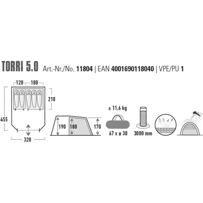 High Peak Torri 5.0 туннельная палатка Photo 4