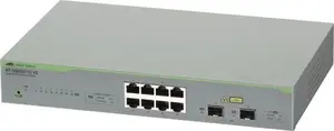 allied telesis switches AT-GS950/10 V2-50 — 8x 10/100/1000TX + 2x SFP, Gigabit webSmart, ar EU barošanas vadu