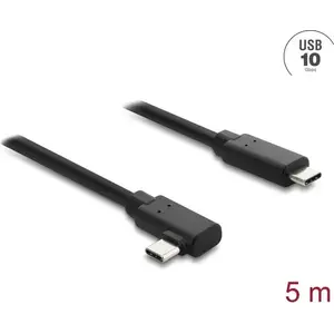 DELOCK aktīvs optiskais USB Type-C uz Type-C kabelis 10 Gbps, leņķa spraudņi, 5 m