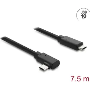 DELOCK aktīvais optiskais USB Type-C kabelis 10 Gbps, leņķa kontakts–kontakts, 7,5 m