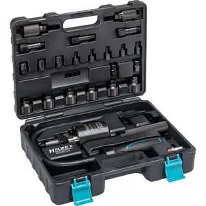 Hazet Pneumatic Injector Impact Extractor 9098/24 — 24-piece set with air connection nipple