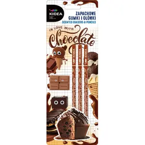 Pencil set Derform Ołówek zapach HB with eraser, scented chocolate, pack of 6