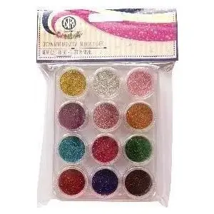 Mini glitter set Astra — assorted shimmering nail/beauty glitters, small containers, decorative accents