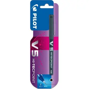 Pildspalva PILOT V5 melna uzpildāma PI-BXV5-BX1 0,5 mm šķidrās tintes