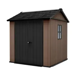 Сарай для сада Keter Newton Plus 7x7.5 коричневый — уличное хранилище, панели с эффектом дерева