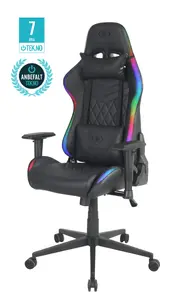 Универсальное игровое кресло Deltaco Gaming GAM-080 с мягким сиденьем и поддержкой USB повербанка, черное