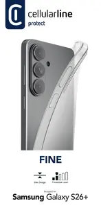 Aizsargplēve vāks Samsung Galaxy S26+ (Galaxy S26 Edge) — Cellularline Fine, caurspīdīgs, paredzēts 17 cm (6,7") ekrānam