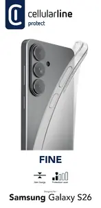 Cover case Cellular Line for Galaxy S26 — transparent, fits 6.7" (17 cm) screen