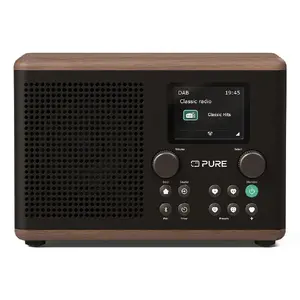 Портативное радио DAB+ FM Pure Acoustics Pure Classic H4, 10 Вт, USB-A, 3.5 мм, TFT 2.4" (чёрное/дерево)