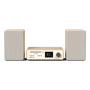 Микросистема для дома Pure Acoustics 252807 — 50 W RMS, 2-полосные динамики, 16,5 см сабвуфер, DAB/DAB+/FM, Spotify, TFT-дисплей, 3,5 мм, дуб/белый