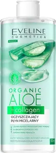 Eye patches Eveline Organic Aloe + Collagen liquid eye pads 20 ml – under-eye dark circles and puffiness reduction