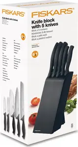 Knife set Excellent Houseware 5-piece Fiskars 1073023, black — kitchen knives set