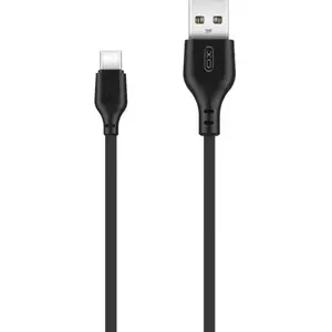 USB-A uz USB-C kabelis XO GSM108312 2 m, melns — datu un uzlādes kabelis