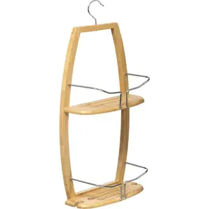 Hanging Bamboo Shower Basket 5_five model 540724233 – wall/rail-mounted bathroom shelf