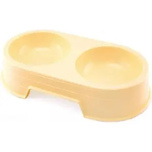 Double Plastic Bowl Sum Plast 0.6 L — double feeder for small pets