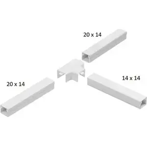 Electrical trunking accessory STASIŃSKI LOR 20x14x20 white reducing tee for trunking strips (1 pc)