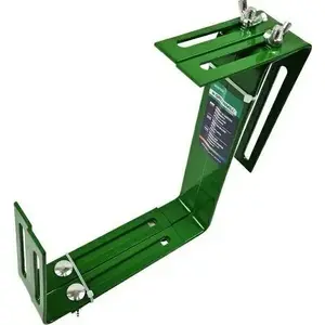 Hanging balcony box brackets Greenmill GR5070ZN, set of 2, green, metal mounting hooks for balcony planter boxes