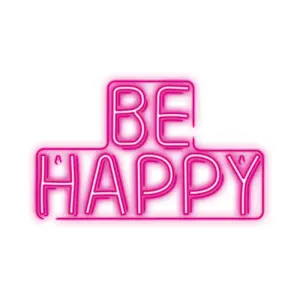 Gaismas dekorācija TelForceOne Forever Light Neon PLEXI LED BE HAPPY rozā, USB, LED, 5V, 1A, 390×235×16 mm