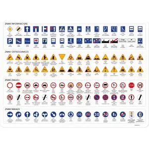 Derform laminated placemat Ruch Drogowy – children's traffic-themed table placemat