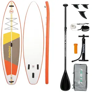 Uzsūknējamā SUP dēlis FunWater SUPFW69B — oranži‑balts, stāvā airēšana