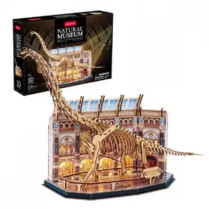3D светящийся конструктор Brachiosaurys CubicFun модель 306-L544H — динозавр с LED-подсветкой