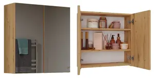 Навесной шкаф для ванной top e shop POLA 2DL ARTISAN — дуб, 600×220×600 мм, 3 полки