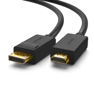 Video kabeļa adapteris UGREEN 10238 — DisplayPort uz HDMI, 1 m, melns