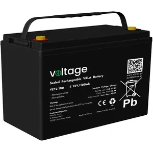 Lead‑acid AGM battery Voltage VE12-100 12V 100Ah, maintenance‑free, 6–9 years lifespan