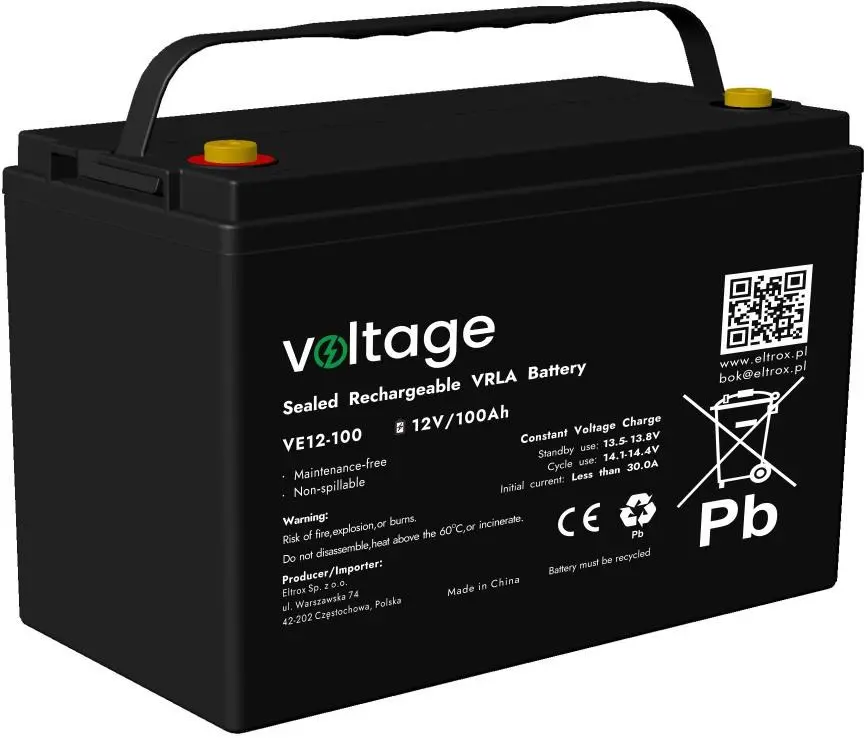 AGM akumulators Voltage VE12-100 12V 100Ah Photo 2
