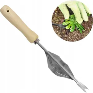 Steel Weed Puller with Wooden Handle Greenmill GR0179 — manual garden tool with support