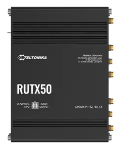 Wireless router Teltonika RUTX50 — 5G, Dual-band 2.4/5 GHz, Wi‑Fi 5 (802.11ac), Gigabit Ethernet, 5 x RJ‑45, USB, Black