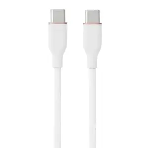 USB Type-C to Type-C Cable HiSmart CA916351, Silicone Jacket, 100W Power Delivery, 2 m, White