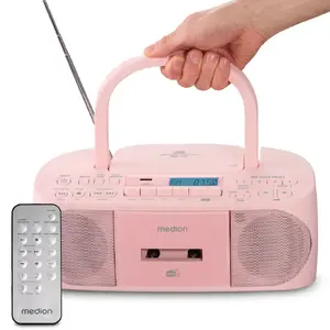 Personālā radio MEDION 50079336 — DAB+ FM PLL uztvērējs, LCD displejs, Bluetooth 10 m, 6 W RMS, 3,5 mm izvade