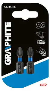 Screwdriver bit GRAPHITE 56H504, Pozidriv PZ2, 1/4" drive, 25 mm length