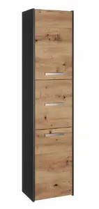 Книжный шкаф top e shop S43 ANTRACYT/ARTISAN, 6 полок, 400×300×1700 мм, корпус ДСП