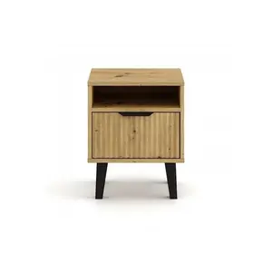 Тумбочка top e shop SCANDI 1S SLIM OAK ARTISAN — 480×400×390 мм, 1 выдвижной ящик, ламинированная